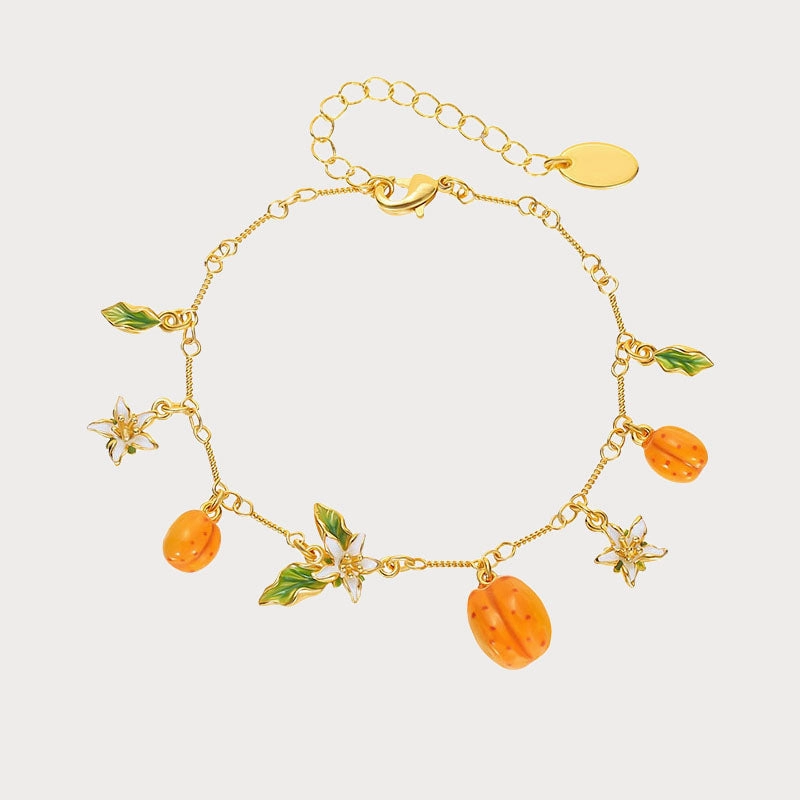 Bridal Vibe Stylish Layer Golden Plum Flower Bracelet