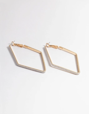 Glitter Paper Diamond Hoop Earrings Muted Details