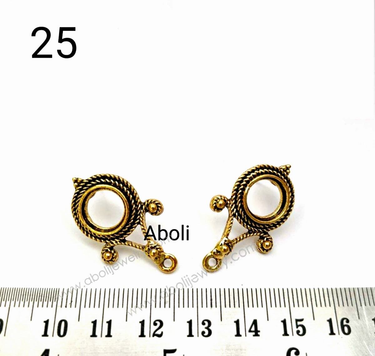 Delicate appearance Golden earrings stud resin stud bezel metal earrings findings ESG25