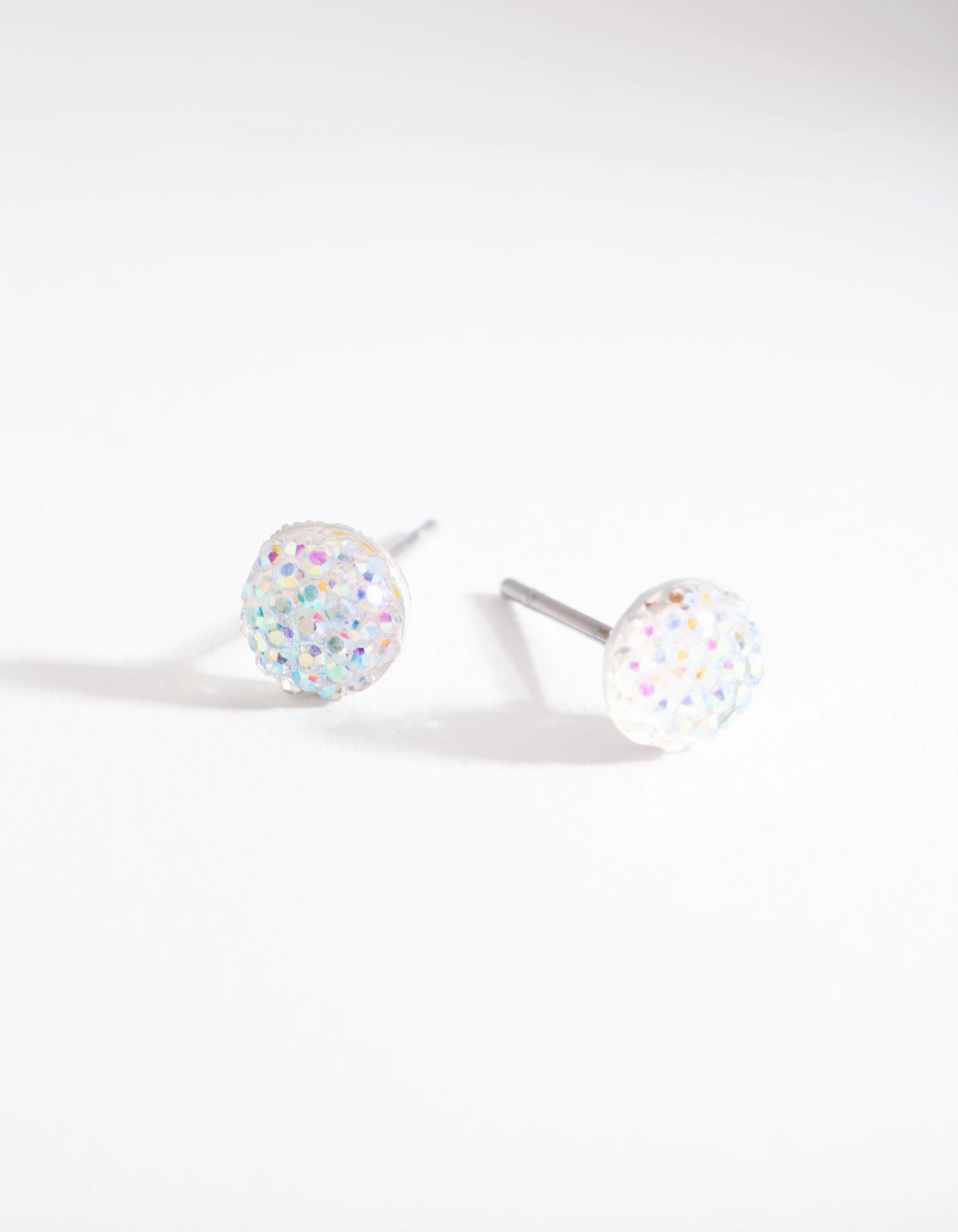 Glittery Jelly Dome Stud Earrings Opulent Finish