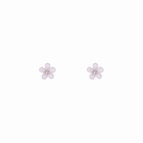 Timeless Craftwork Radiant Sparkle Purple Flower Stud Earrings Diamante Centre
