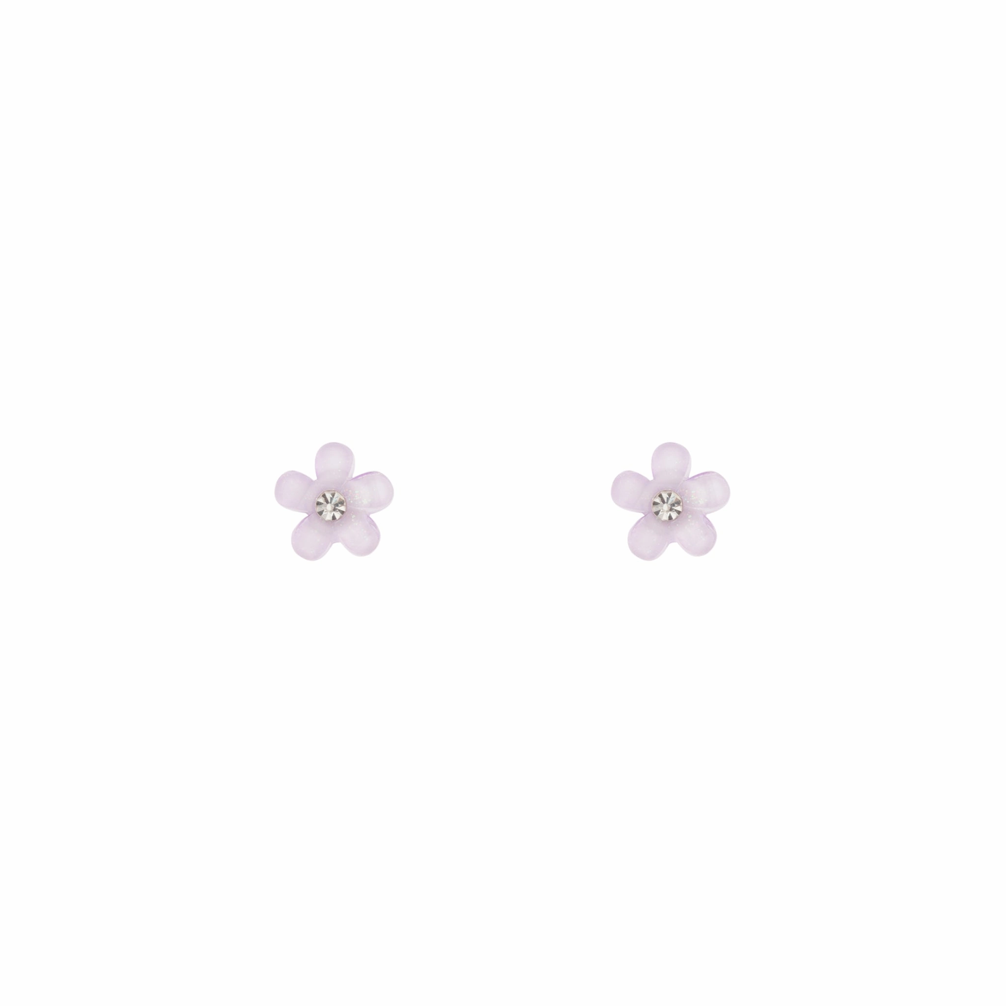 Timeless Craftwork Radiant Sparkle Purple Flower Stud Earrings Diamante Centre