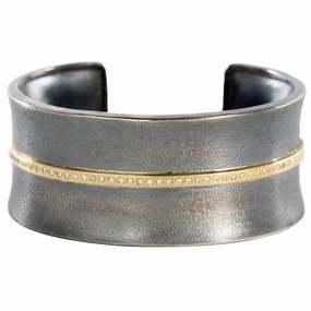 Twilight Cuff - 18ky Gold, Oxidized Silver   VS Diamonds Neat Detail Premium Shine
