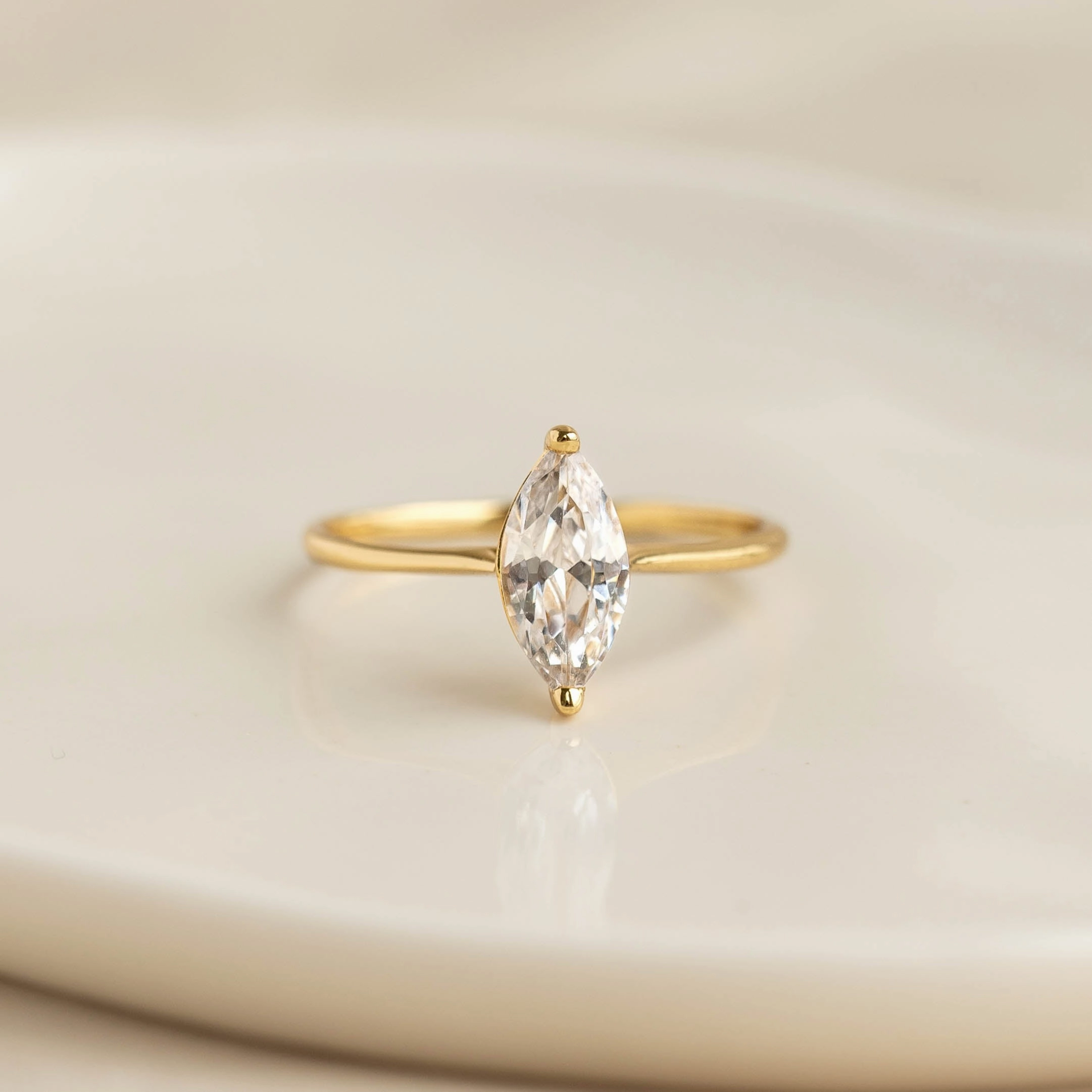 Custom Work Lightweight Feel Marquise Ring - Adelaide