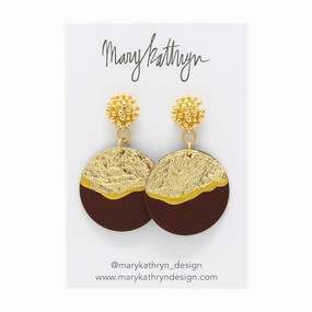 Burgundy Lorelei Disc Earrings Exquisite Look