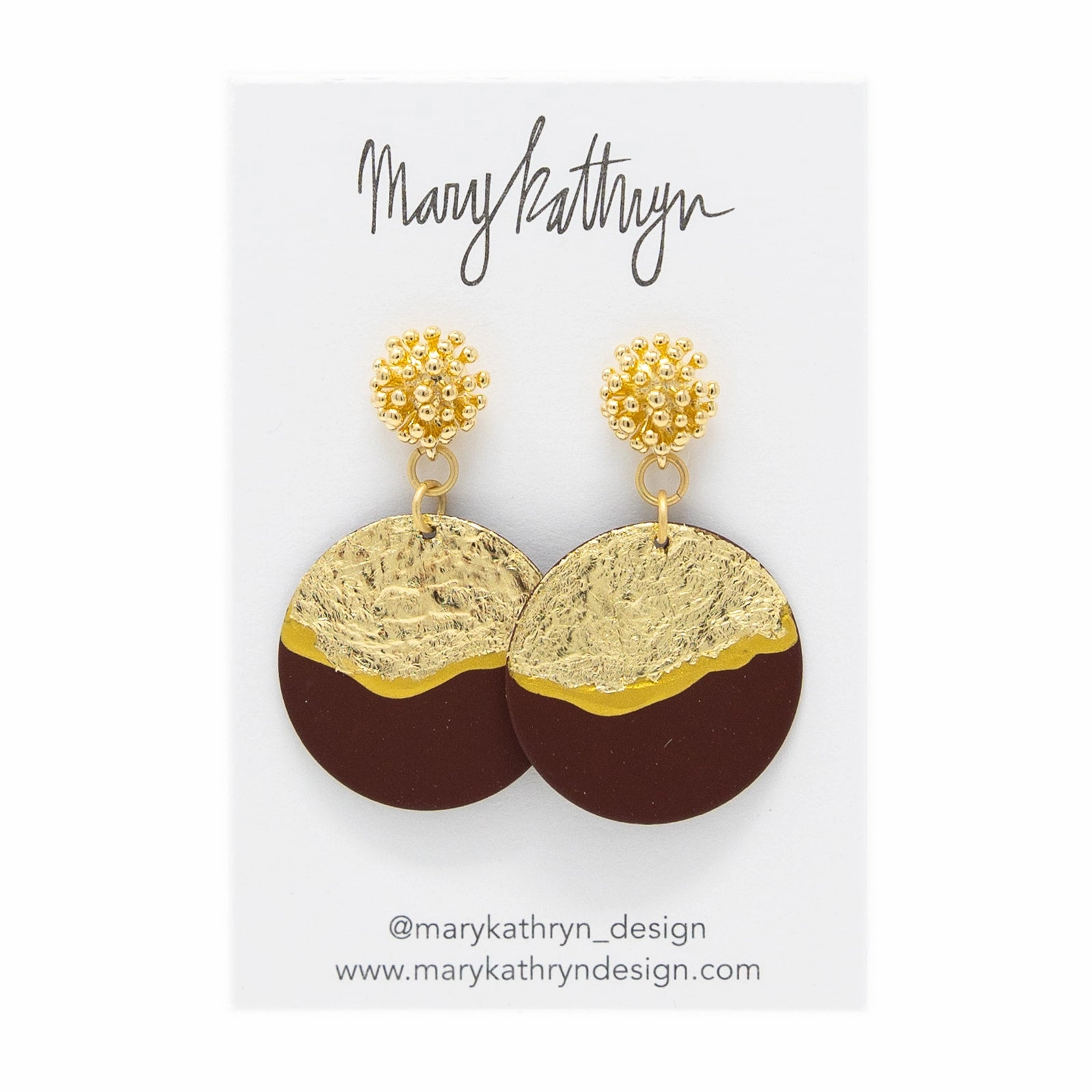 Burgundy Lorelei Disc Earrings Exquisite Look