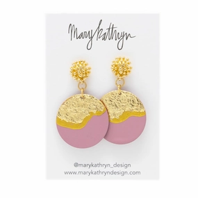 Mauve Lorelei Disc Earrings Artistic Flair Sun-Kissed Look