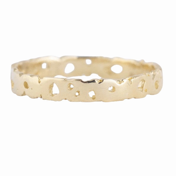 Shadow Band - 14ky Gold 2.5 mm High Polish Shimmer Mood