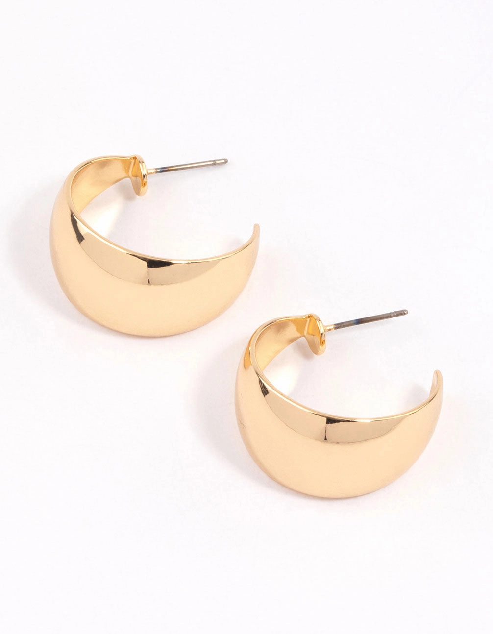 Glamorous Edge Vibrant Craftwork Gold Wide Drop Hoop Earrings