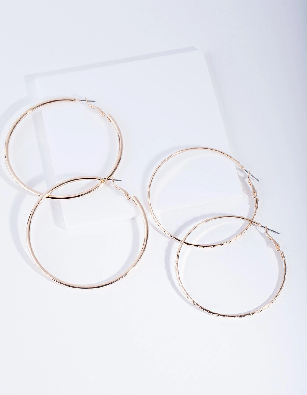 Minimalist Piece Impressive Craft Gold 6 cm Hoop Earring Pack