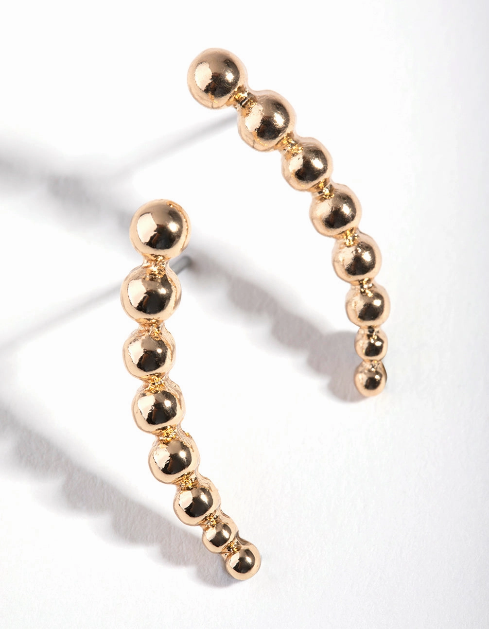 Gold Ball Crawler Earrings Lively Spirit Allure Sparkle