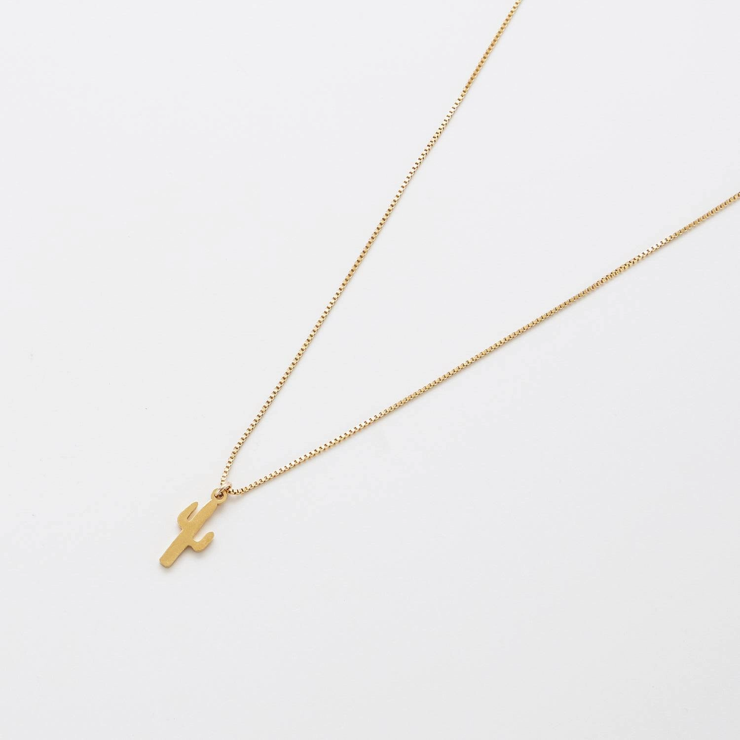 Gold Cactus Necklace Work Meeting Mother??s Day