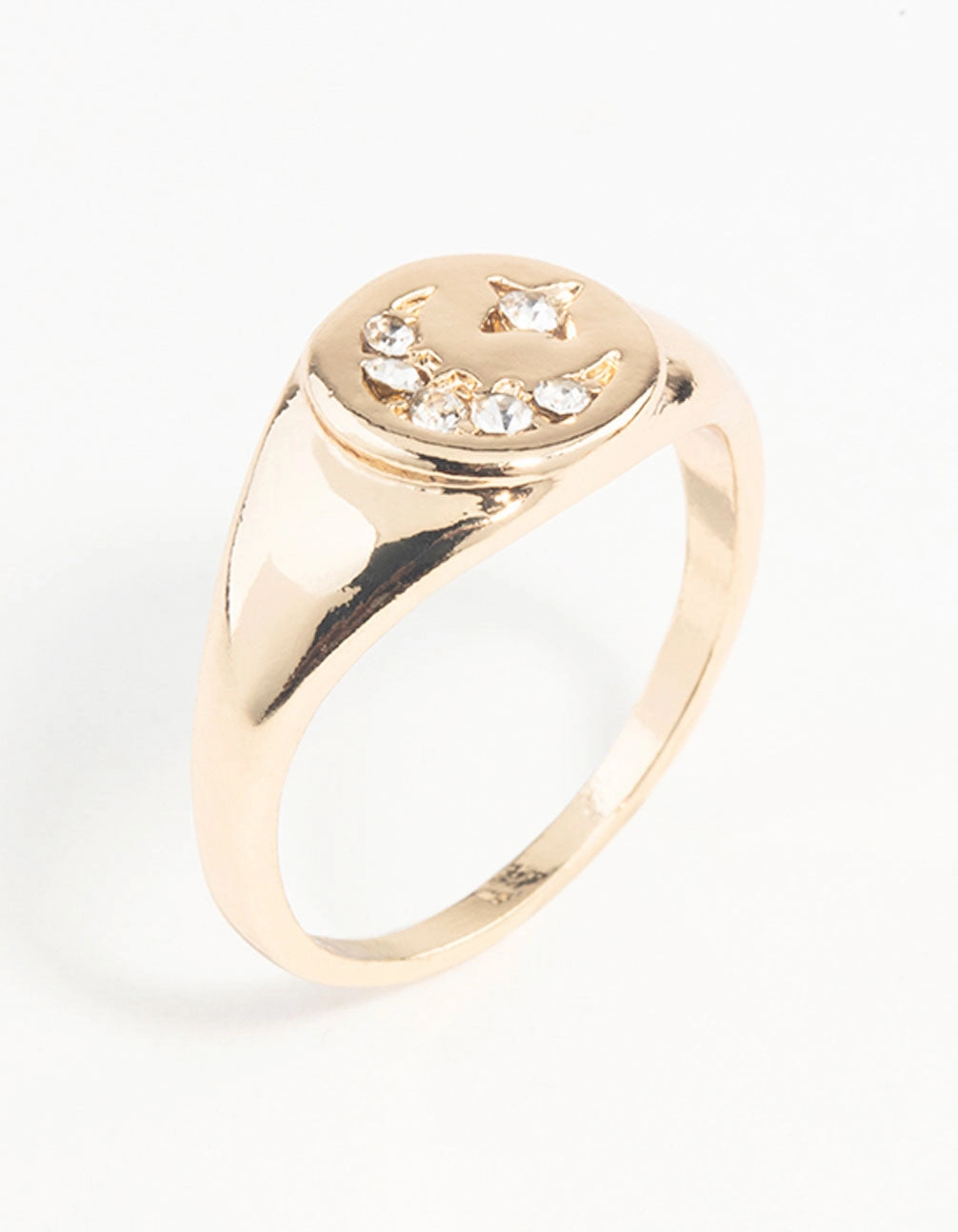 Chic Accessory Gold Celestial Diamante Moon Ring