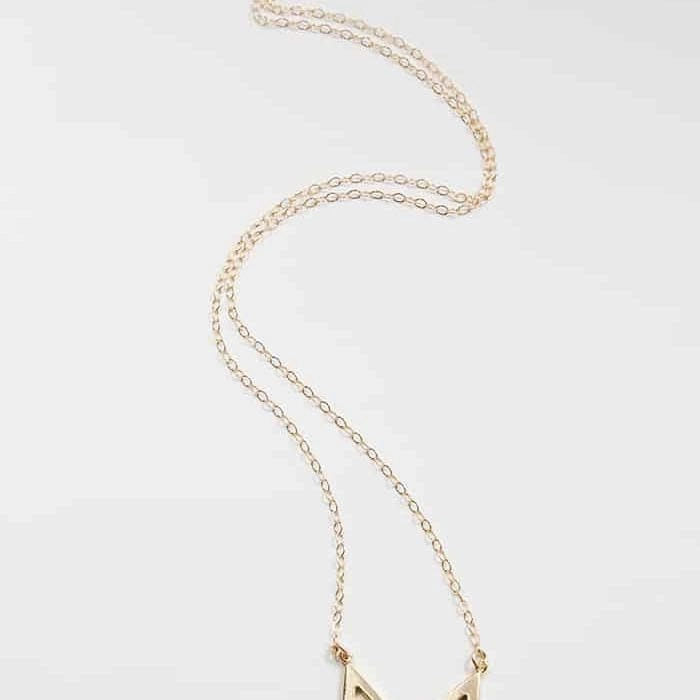 Gold Chevron Necklace Art Lover Gift Timeless Beauty