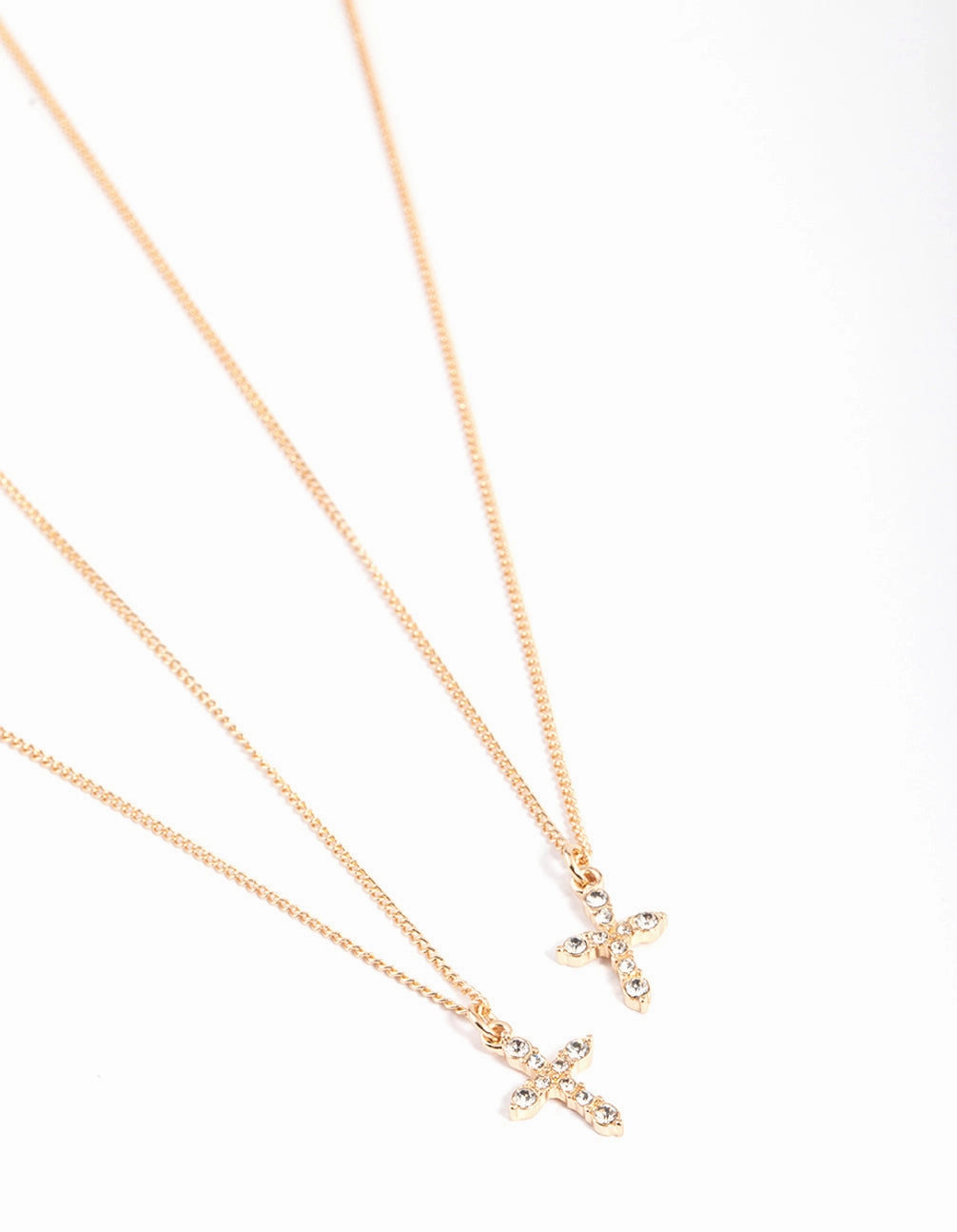 Captivating Accent Classy Accent Gold Classic Diamante Cross Necklace Pack