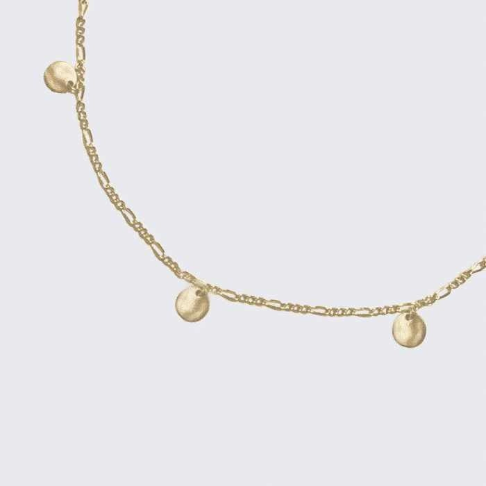 Gold Coin Charm Choker Necklace Simple Touch