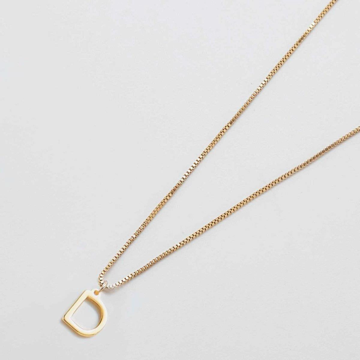 Retro Accent Gold Dainty Initial Necklaces