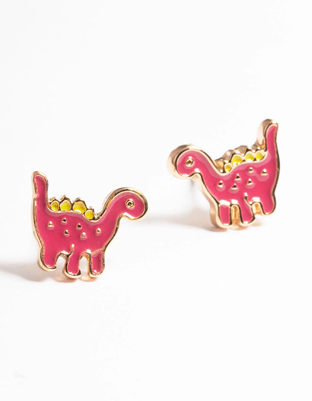 Modern Style Gold Dinosaur Stud Earrings