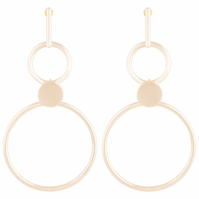 Gold Double Ring Stick Drop Earrings Daily Style Refined Vibe