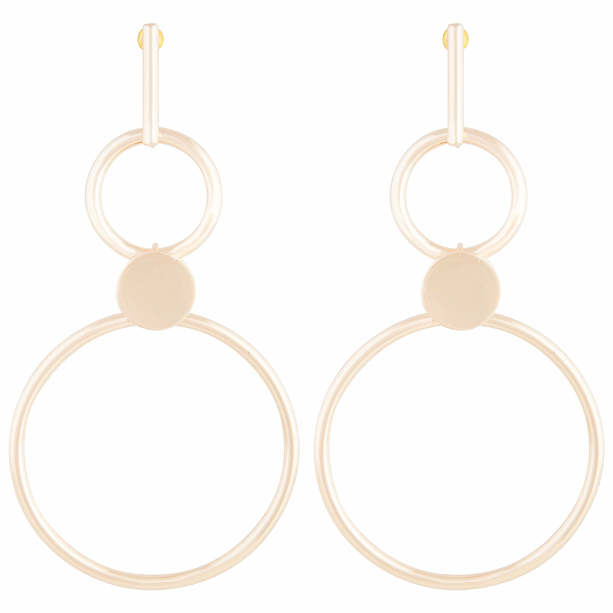 Gold Double Ring Stick Drop Earrings Daily Style Refined Vibe