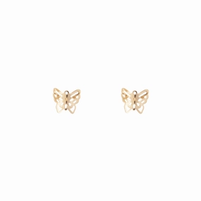 Gold Filigree Butterfly Stud Earrings Artistic Flair