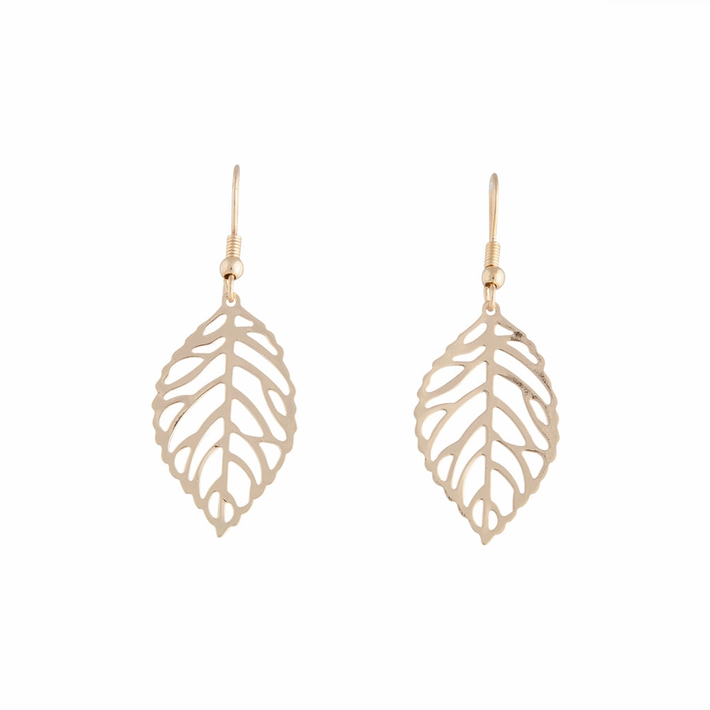 Gold Filigree Leaf Drop Earrings Seasonal Favorite