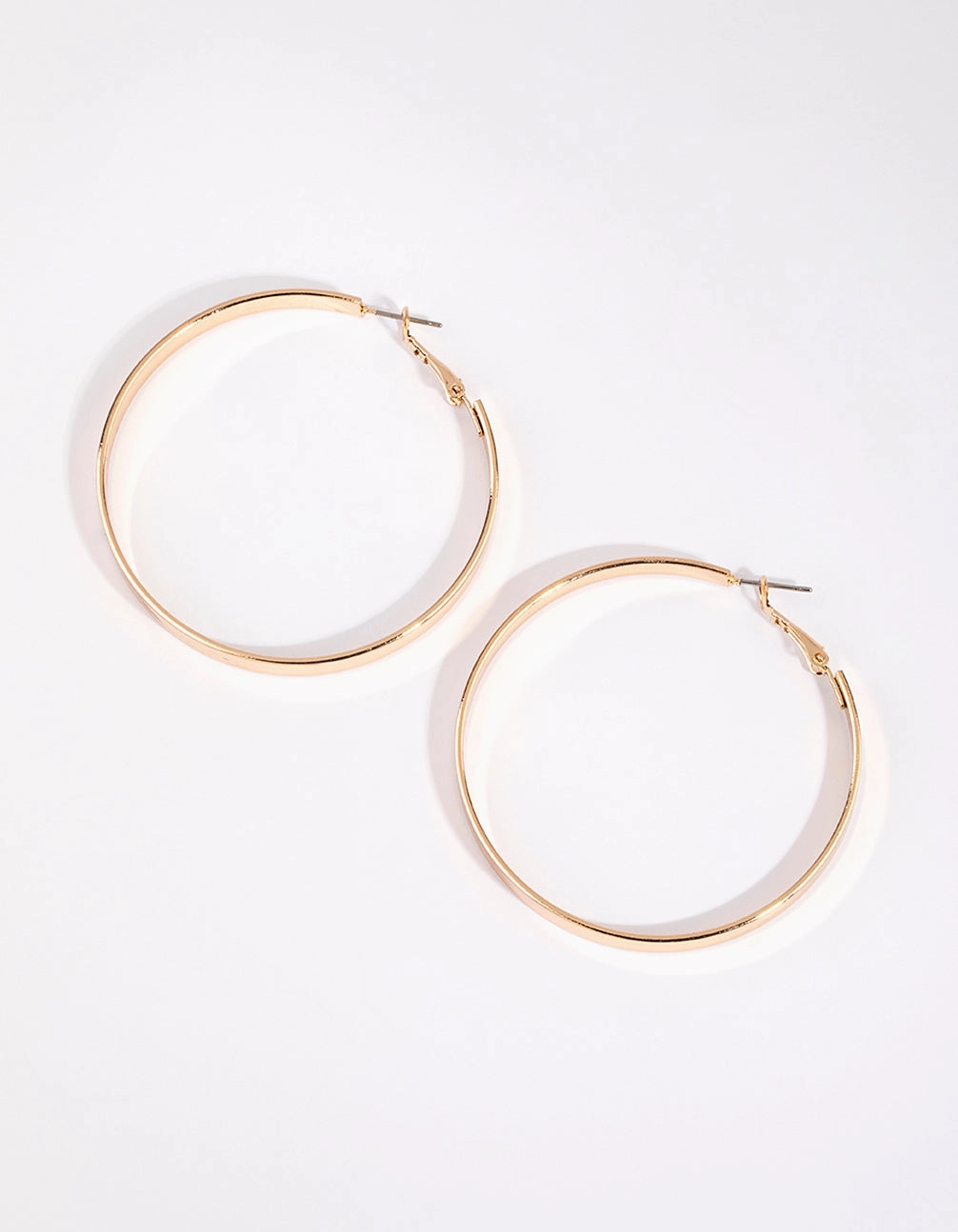 Weekend Style Chic Design Gold Flat Hoop Earrings