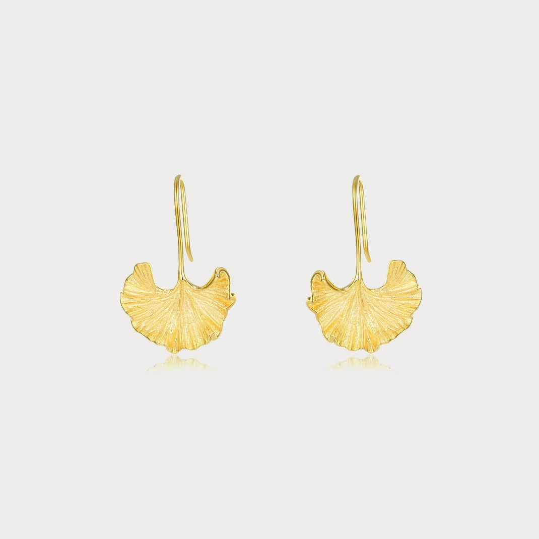 Trendy Accessories Gold Ginkgo Leaf Earrings