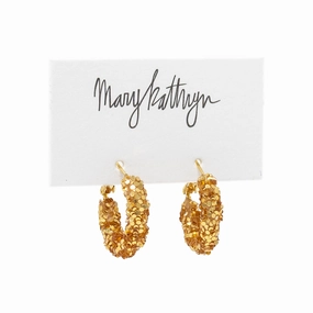 Chic pieces Model Ready Gold Glitter Hoops