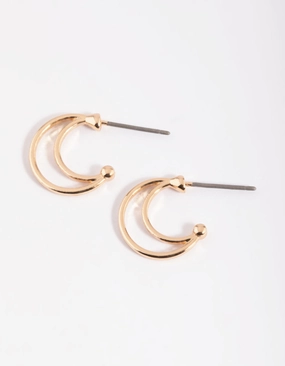 Versatile Design Gold Layered Huggie Hoop Earrings