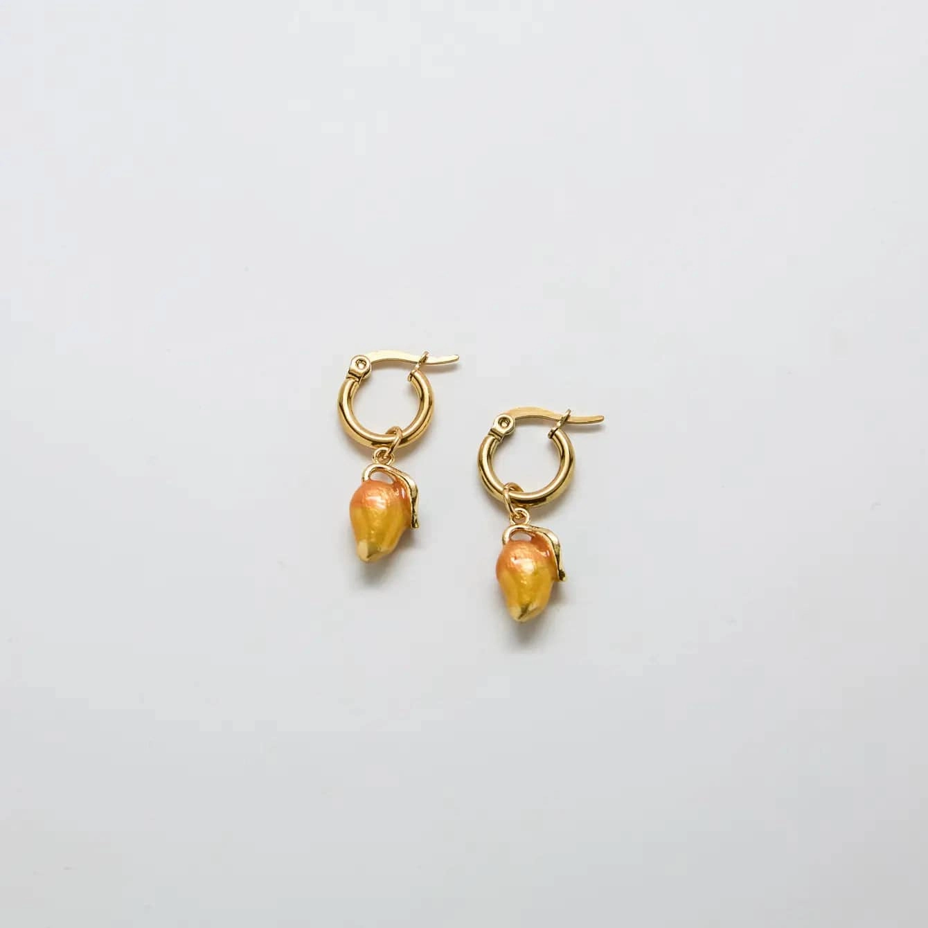 Secure Embellishment Embellished Item Gold Mango Huggie Hoops