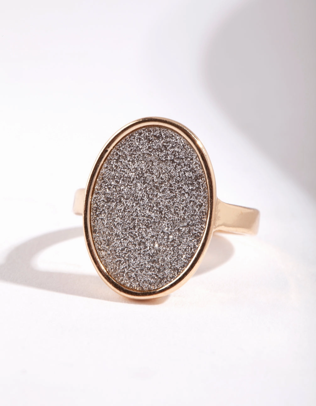 Gift For Her Gold Oval Glitter Paper Ring
