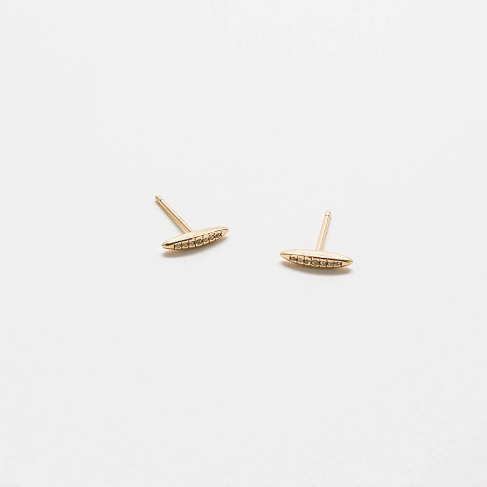 Beach Accent Decorative Creation Gold Pav?? Bar Stud Earrings