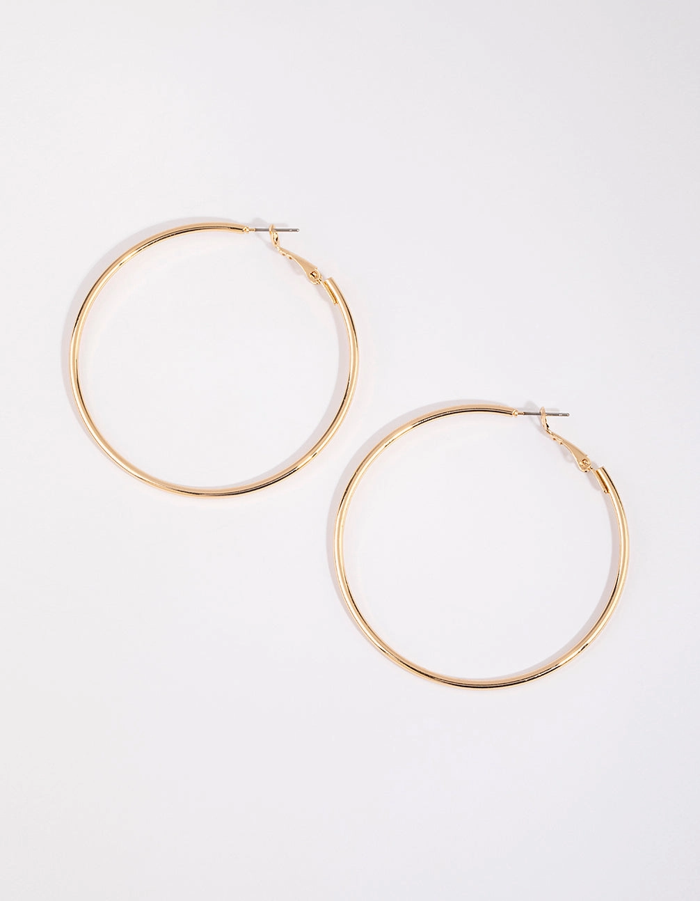 Formal Fit Gold Plain Rounded Hoop Earrings