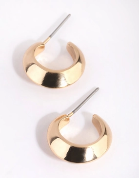 Modern Glam Fresh Statement Gold Pointed Huggie Hoop Earrings