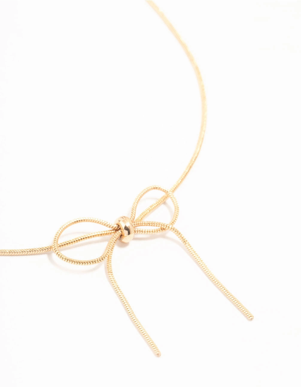 Gold Snake Bow Necklace Soft Reflection