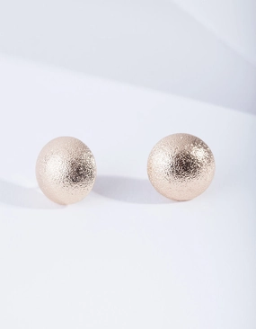 Classic Mood Gold Sparkle Button Earrings