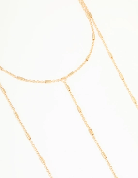 Gold Tab Chain Body Chain Exquisite Shine Finish