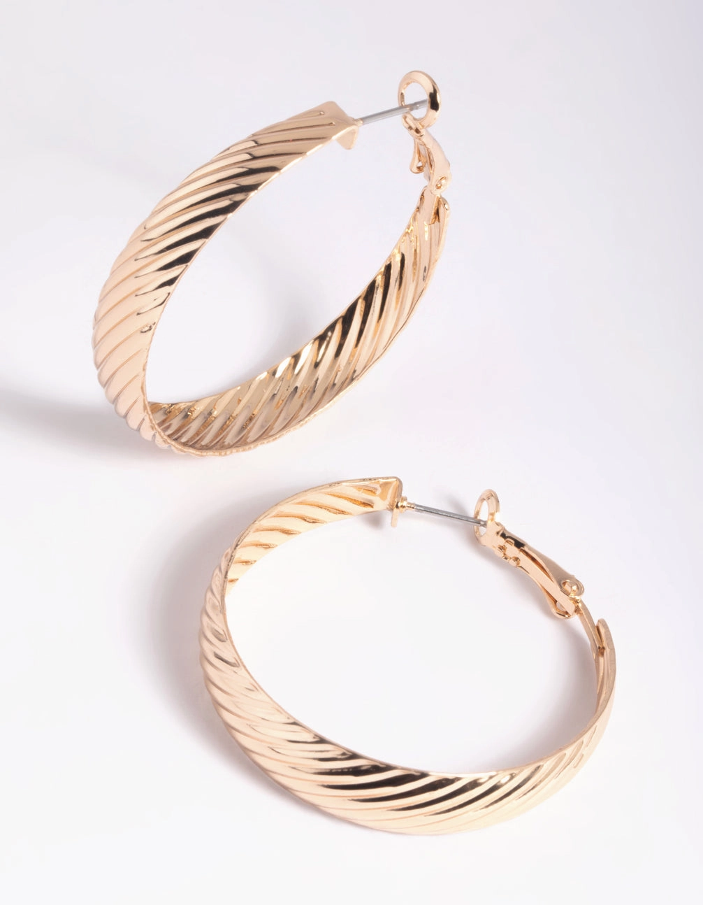Romantic Glow Gold Textured Hoop Earrings
