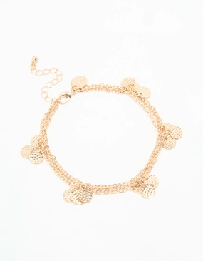 Gold Triple Layered Coin Anklet Exclusive Sparkle