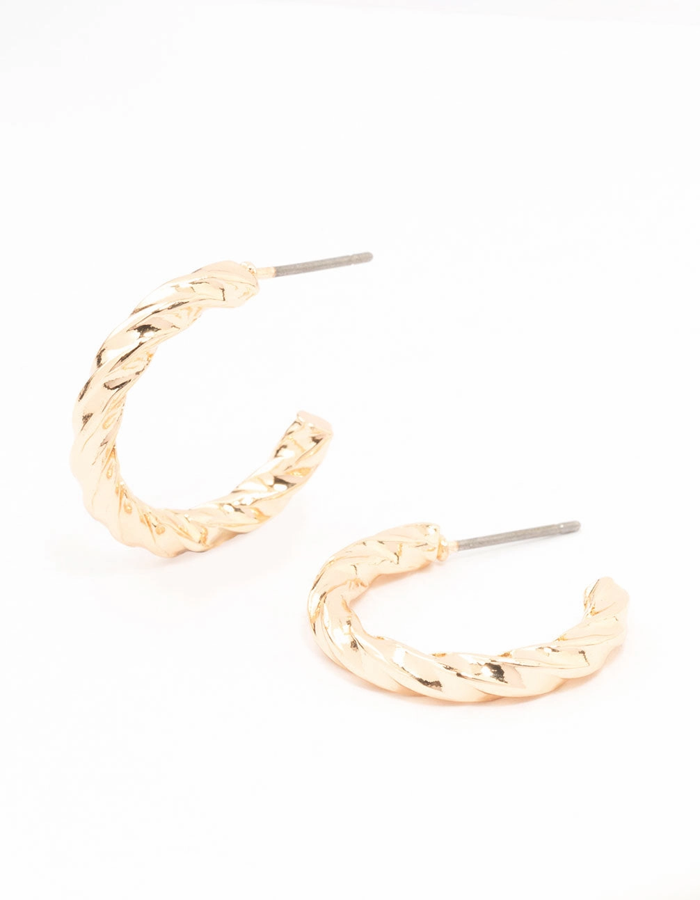 Gold Twisted Huggie Earrings Dazzle Factor All Style