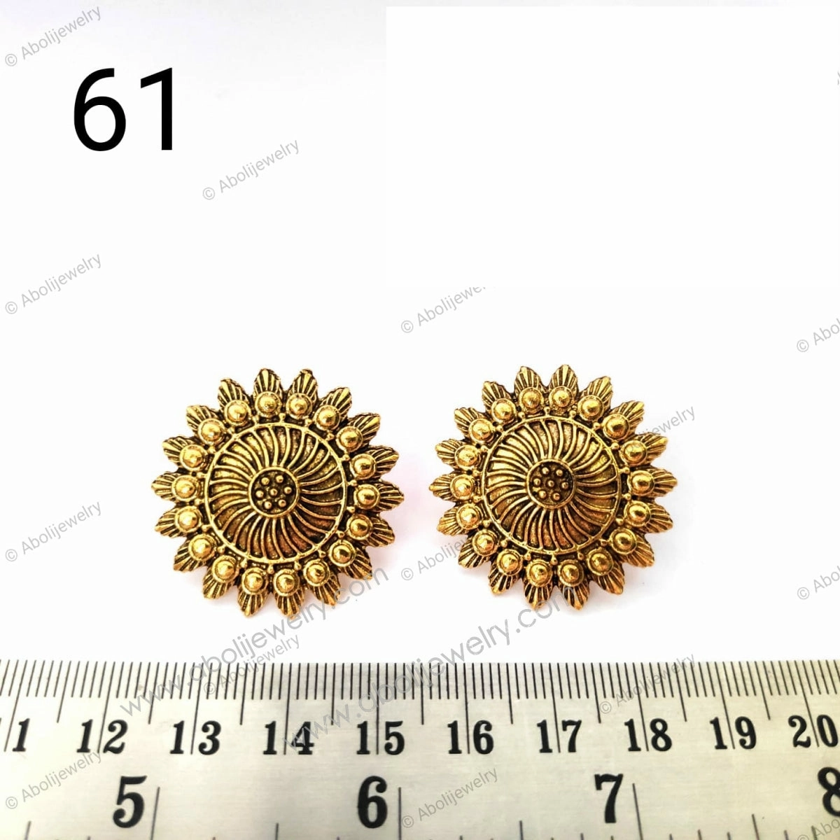 Premium product Golden flower earrings without back loop ESG61