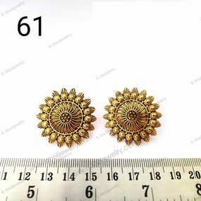 Premium product Golden flower earrings without back loop ESG61