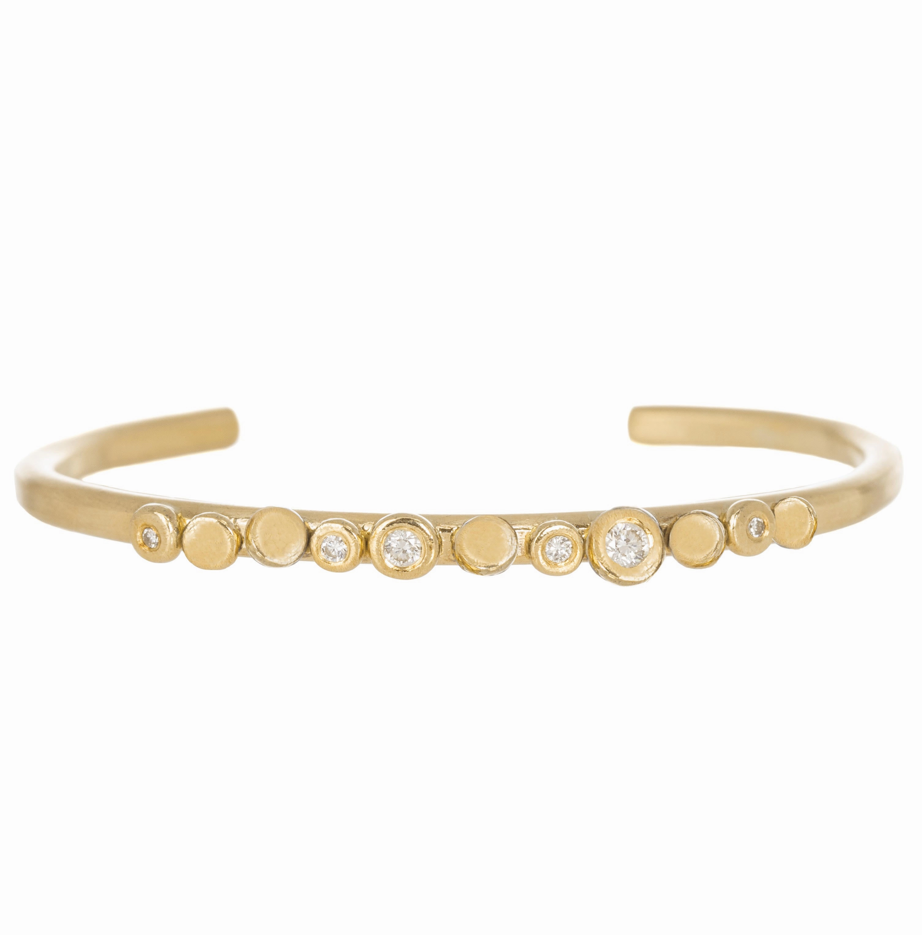 Golden In Bloom Stacking Skinny Cuff - 22ky, 18ky   VS Diamonds Understated Form