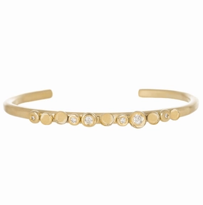 Golden In Bloom Stacking Skinny Cuff - 22ky, 18ky   VS Diamonds Understated Form