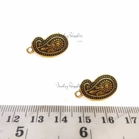 Golden paisley stud earring components metal earrings findings ESG51 Contemporary Product Heart-Shaped Adornment