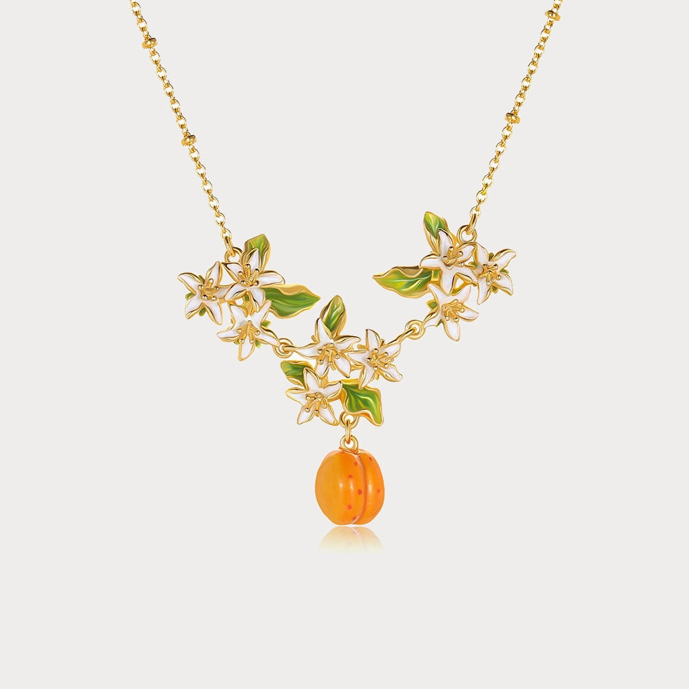 Golden Plum Blossom Pendant Necklace Smart Finish