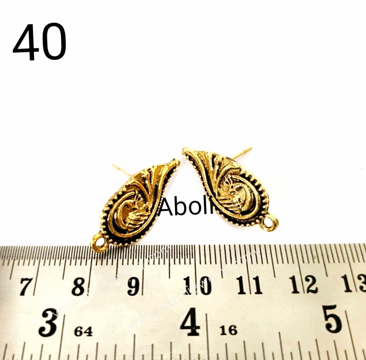 Golden stud earrings components metal earrings findings ESG40 Glittering Item