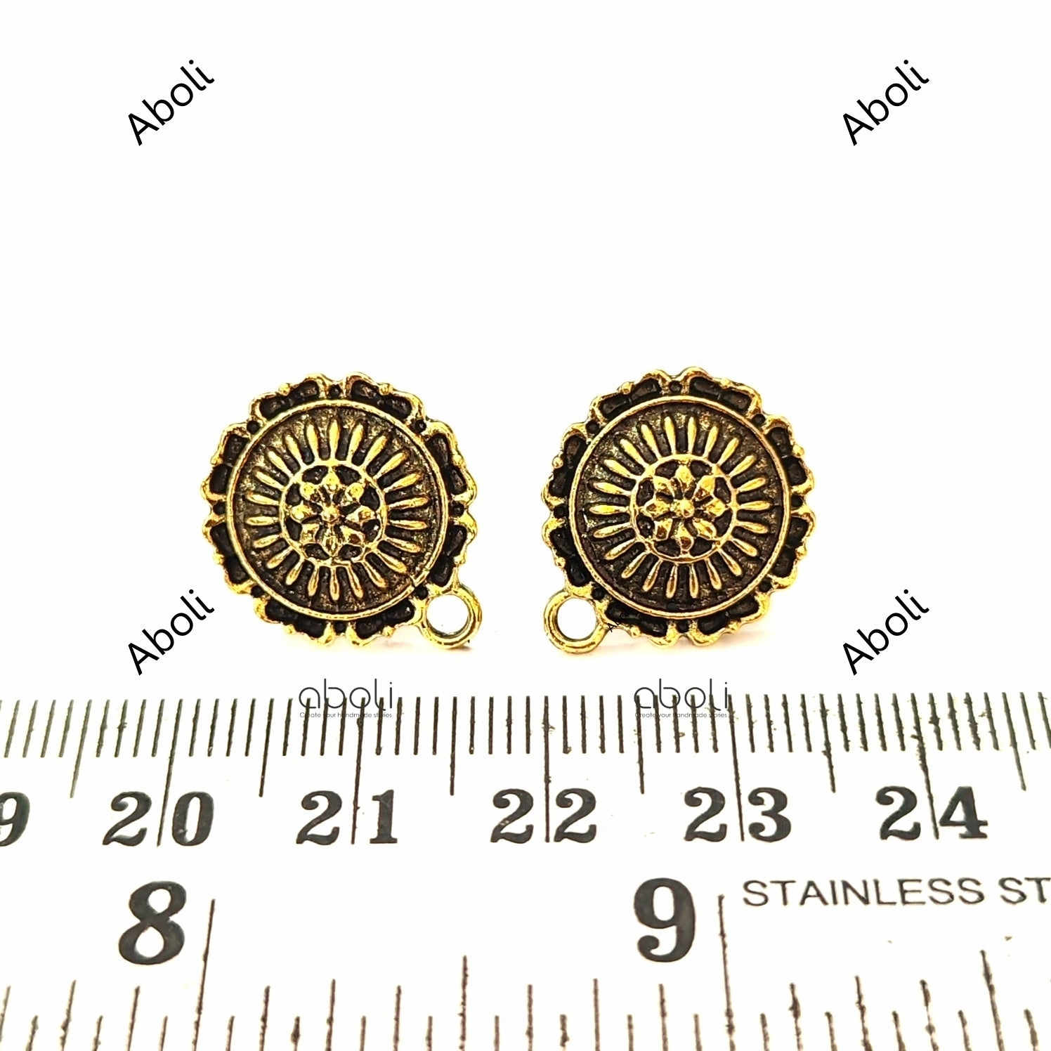 Golden stud earrings components metal earrings findings ESG74 Modern Look Glittering Piece