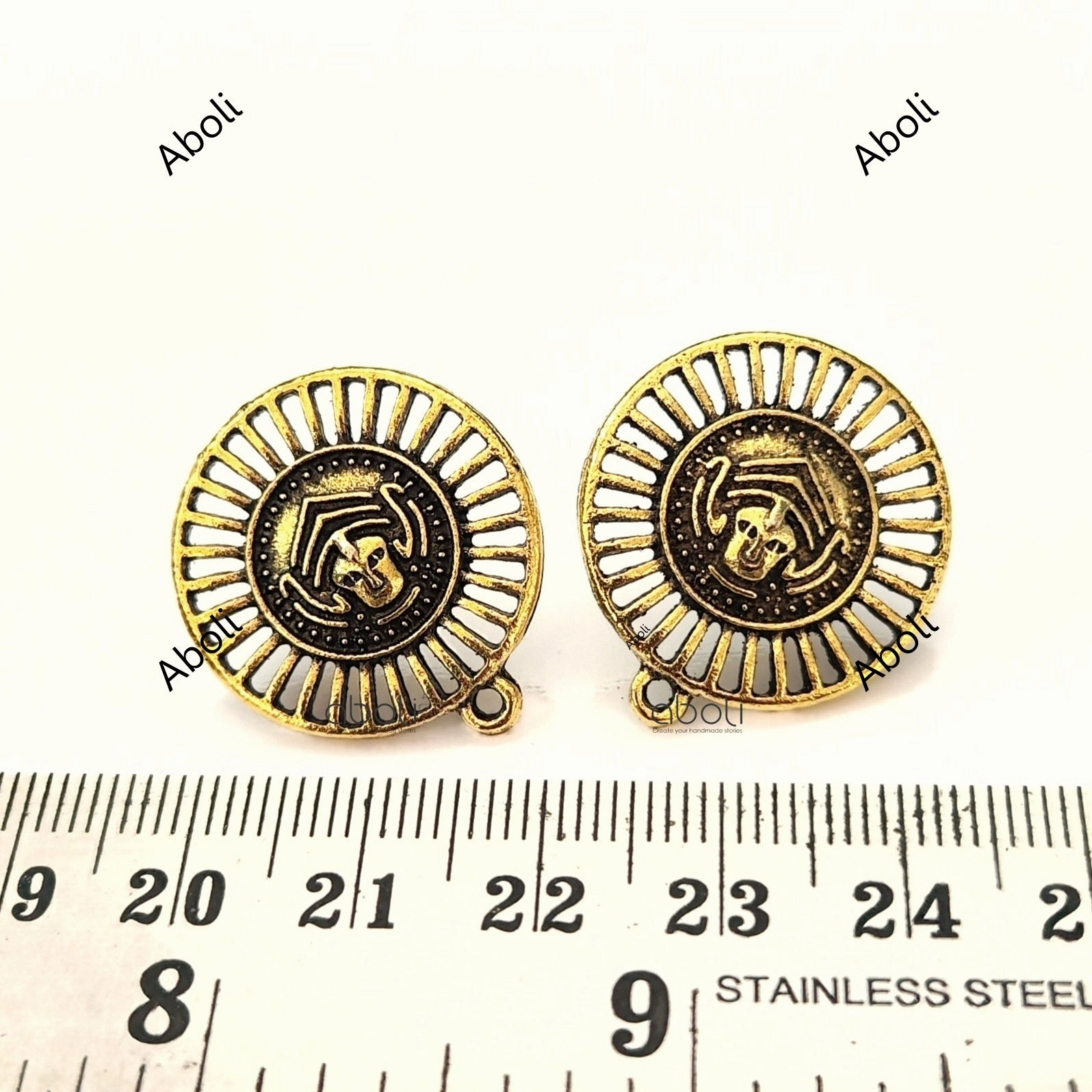 Golden stud earrings components metal earrings findings ESG75 Star-Shaped Accessory